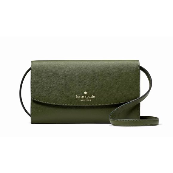 New Kate Spade Dana Small Flap Crossbody Saffiano Enchanted Green - Picture 1 of 5